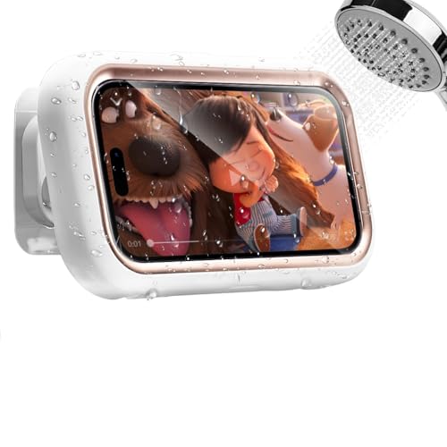 ZORBES® Bathroom Phone Holder for 6.8'' Phone Waterproof Anti-Fog Wall Phone Holder with Ultra Slim TPU Touch Screen 360 ° Rotatable Phone Holder Case No Drill Wall Phone Holder ZORBES® Bathroom Phone Holder for 6.8'' Phone Waterproof Anti-Fog Wall Phone Holder with Ultra Slim TPU Touch Screen 360 ° Rotatable Phone Holder Case No Drill Wall Phone Holder